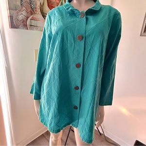 Soft Surroundings Brinley Shirt Jacket, Textured Linen Blend, Size M